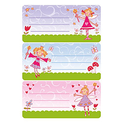 Elysees Paris Herma étiquettes 4918 de nom Manche pour l'école motif princesse, format 7,6 x 3,5 cm, pailletés, contenu?: 6 étiquettes par paquet