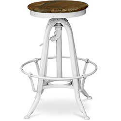 ICONIK INTERIOR Tabouret vintage industriel Blanc 