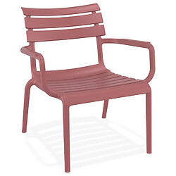 Alterego Chaise de jardin avec accoudoirs 'AROMA' rouge en matière plastique