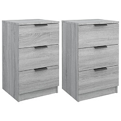 Maison Chic Lot de 2 Tables de chevet - Tables de Nuit Sonoma gris 40x36x65 cm