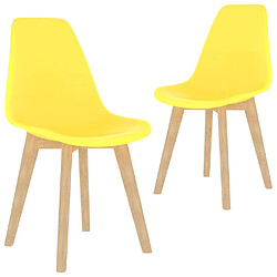 vidaXL Chaises à manger lot de 2 jaune plastique 