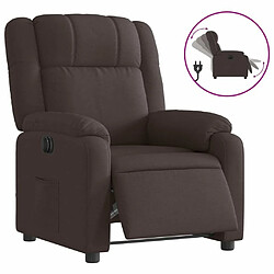 Maison Chic Fauteuil Relax pour salon, Fauteuil inclinable électrique Marron foncé Tissu -GKD63925