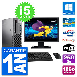 PC Lenovo M93p SFF Ecran 22" Intel i5-4570 RAM 16Go Disque 250Go Windows 10 Wifi · Occasion 