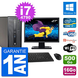 PC Tour HP 800 G1 Ecran 27" Intel i7-4790 RAM 16Go Disque 500Go Windows 10 Wifi · Occasion 