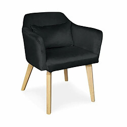 Paris Prix Lot de 2 Fauteuils Velours Scanda 70cm Noir