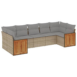 vidaXL Salon de jardin avec coussins 7 pcs beige résine tressée