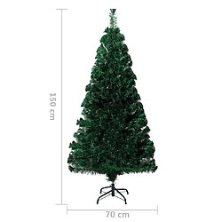 vidaXL Sapin de Noël artificiel avec support vert 150 cm fibre optique pas cher