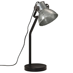 vidaXL Lampe de bureau 25 W argent vintage 17x17x60 cm E27