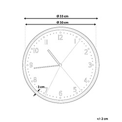 Avis Beliani Horloge murale effet marbre gris et noir ø 33 cm DAVOS