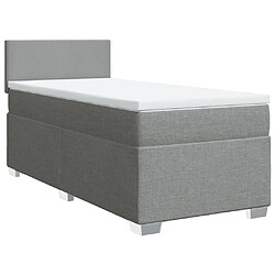 Vidaxl Sommier à lattes de lit avec matelas Gris clair 100x200cm Tissu