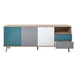 Avis But Buffet scandinave ARUBA Chêne, bleu, gris et blanc