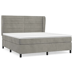 vidaXL Sommier à lattes de lit et matelas Gris clair 160x200cm Velours