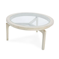 Table Basse Thai Natura Blanc 80 x 40 x 80 cm