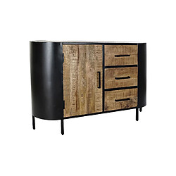 Pegane Commode en bois et métal avec 3 tiroirs 1 porte et 1 étagère - Largeur 120 x Hauteur 81,5 x Profondeur43cm