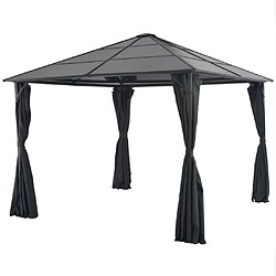 Maison Chic Tonnelle | Pergola avec rideau Aluminium 3x3 m Noir -GKD27058