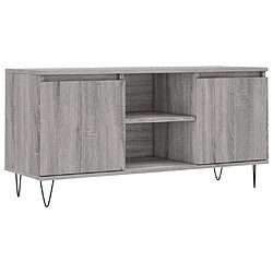 Maison Chic Meuble TV scandinave gris - Banc TV pour salon Sonoma 104x35x50 cm bois d'ingénierie -MN11647