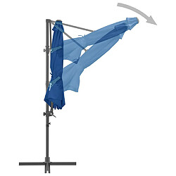 Acheter vidaXL Parasol de jardin en porte-à-faux avec mât en acier bleu azuré