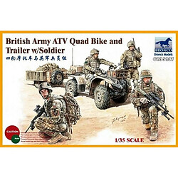 Bronco Models Maquette Véhicule British Army Atv Quad Bike And Trailer W/soldier