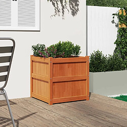 Avis Maison Chic Jardinière,Bac à fleurs - pot de fleur cire marron 60x60x60 cm bois de pin massif -GKD60516