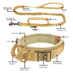 Universal Collier tactique pour animaux de compagnie Corde d'entraînement en plein air Fournitures pour animaux de compagnie Relâchement rapide Collier pour chiens Laisse d'entraînement en nylon