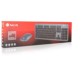 Teclado y Ratón Inalámbricos NGS Matrix KIT/ Gris