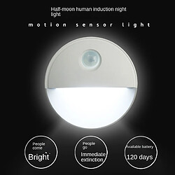 Universal Blanc 1 watt demi-lune forme chambre chevet LED corps humain détecteur de lumière pas cher