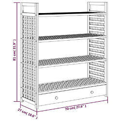 vidaXL Meuble à chaussures avec tiroir 70x27x81cm Bois massif de noyer pas cher