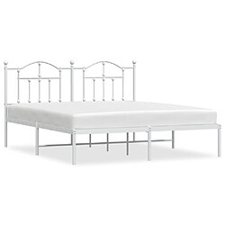 Maison Chic Lit adulte - Cadre de lit métal avec tête de lit,Structure du lit Contemporain pour chambre blanc 183x213 cm -MN33281