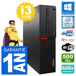 PC Lenovo ThinkCentre M800 SFF i3-6100 RAM 64Go Disque 500Go Windows 10 Wifi · Occasion 