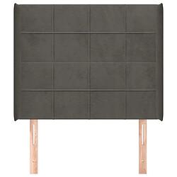 Avis Maison Chic Tête de lit scandinave avec oreilles,meuble de chambre Gris foncé 83x16x118/128 cm Velours -MN75348