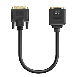 LinQ Adaptateur DVI Mâle vers DVI-D Femelle et HDMI Femelle Compact 33cm Noir