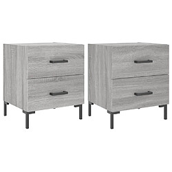 Maison Chic Lot de 2 Tables de chevet,Table de nuit,Table d'appoint pour salon sonoma gris 40x35x47,5 cm -MN76809