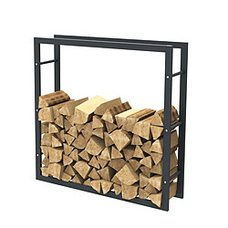 Bcelec HHWPF0011 Rangement à bois en acier noir 100*100*25CM, rack pour bois de chauffage, range-bûches