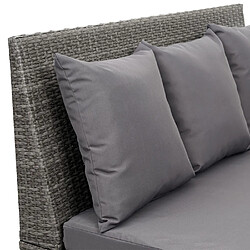 Mendler Canapé en polyrotin, 2 places HWC-G16, banc, fauteuil, gastronomie, 120 cm ~ gris, coussin gris foncé pas cher