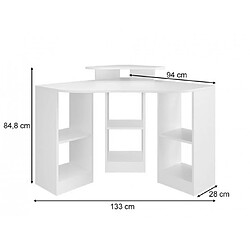 Mpc Bureau d'angle blanc 94 x 84,8 x 94 cm (LxHxP)