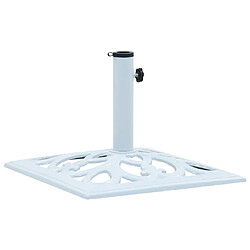 vidaXL Socle de parasol Blanc 12 kg 49 cm Fonte