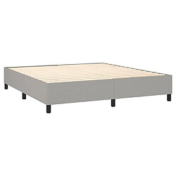 Sommier à lattes et matelas LED,Cadre à lattes de lit pour Adulte Gris clair 160x200 cm Tissu -MN42639 pas cher