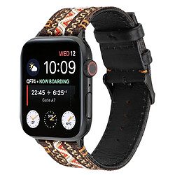 Avis Wewoo Pour Apple Watch Séries 5 et 4 Bracelet en Cuir Véritable Style Ethnique 38mm / 3 & 2 & 1 38mm Bohême