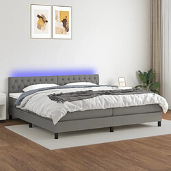 Sommier à lattes,Cadre à lattes de lit et matelas et LED pour Adulte Gris foncé 200x200 cm -MN21559