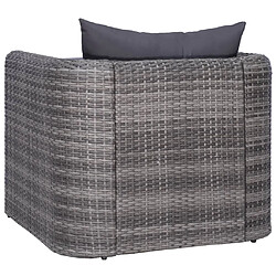 Avis Maison Chic Chaise de jardin avec coussin - Fauteuil d'extérieur et oreiller Résine tressée Gris -MN56656