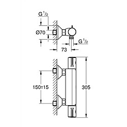 mitigeur de douche - thermostatique - grohe grohtherm 800 - grohe 34562000