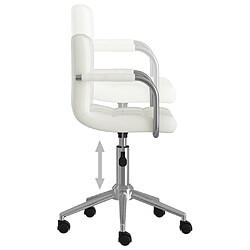 Acheter vidaXL Chaise pivotante de salle à manger Blanc Similicuir