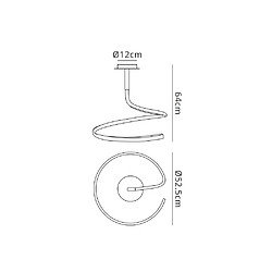 Luminaire Center Semi Plafonnier Nur 30W LED 2800K, 2400lm, acrylique givré/marron oxydé