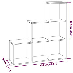 vidaXL Bibliothèque escalier Blanc brillant 107 cm Bois d'ingénierie pas cher