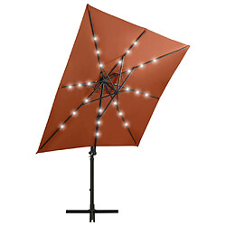 Avis Maison Chic Parasol Jardin | Parasol déporté avec mat et lumières LED Terre cuite 250 cm - GKD14030