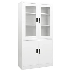 vidaXL Armoire de bureau Blanc 90x40x180 cm Acier