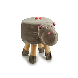 TABOURET ENFANT HIPPOPOTAME REPOSE PIEDS TABOURET REMBOURRE POUF REMBOURRE 40X29X30CM+GIFTDECOR pas cher