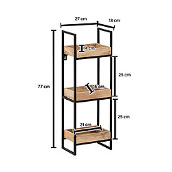 Acheter Mes Etagère murale 27x18x77 cm en manguier naturel et fer noir