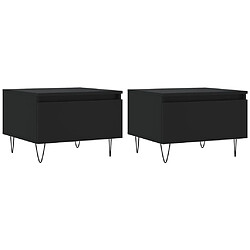 vidaXL Tables basses 2 pcs noir 50x46x35 cm bois d'ingénierie