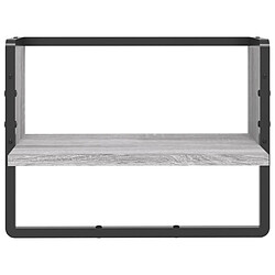 Avis vidaXL Étagère murale avec barre sonoma gris 40x25x30 cm